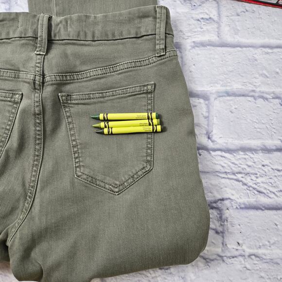 Joe's Women's Jeans Straight High Rise Light Olive Green Raw Hem size 27 - Picture 16 of 16